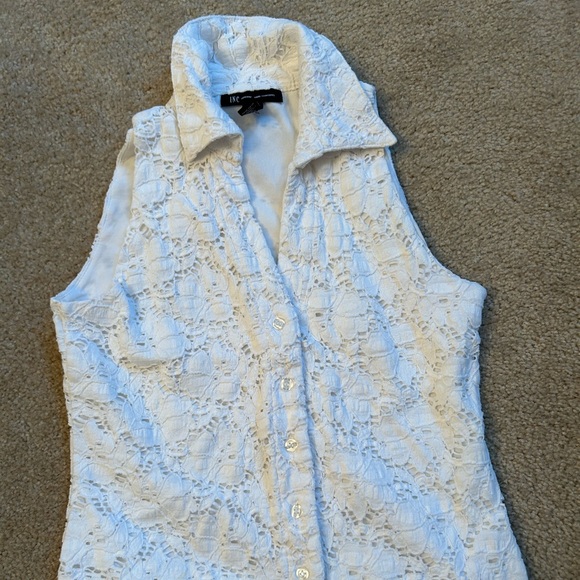 Lace Vest with a lining by International Concepts stylish size medium white - Picture 5 of 8